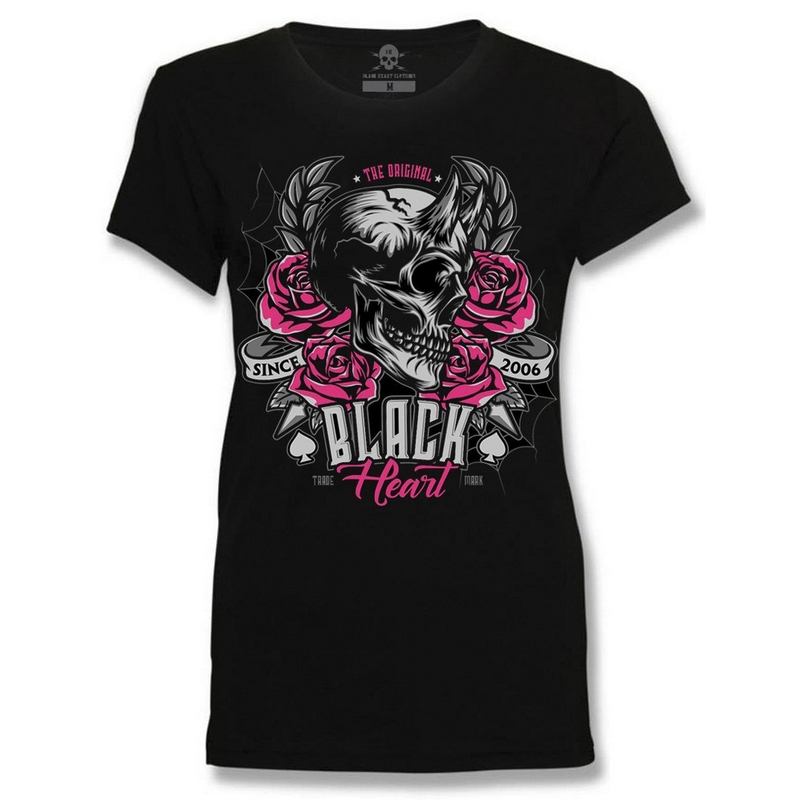 Tricou pentru femei Black Heart Devil Rose