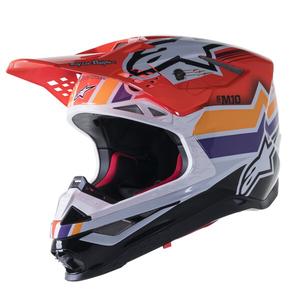 Casca Motocross Alpinestars Supertech S-M10 Troy Lee Designs Edition Portocaliu-Galben-Mov-Alb Negru