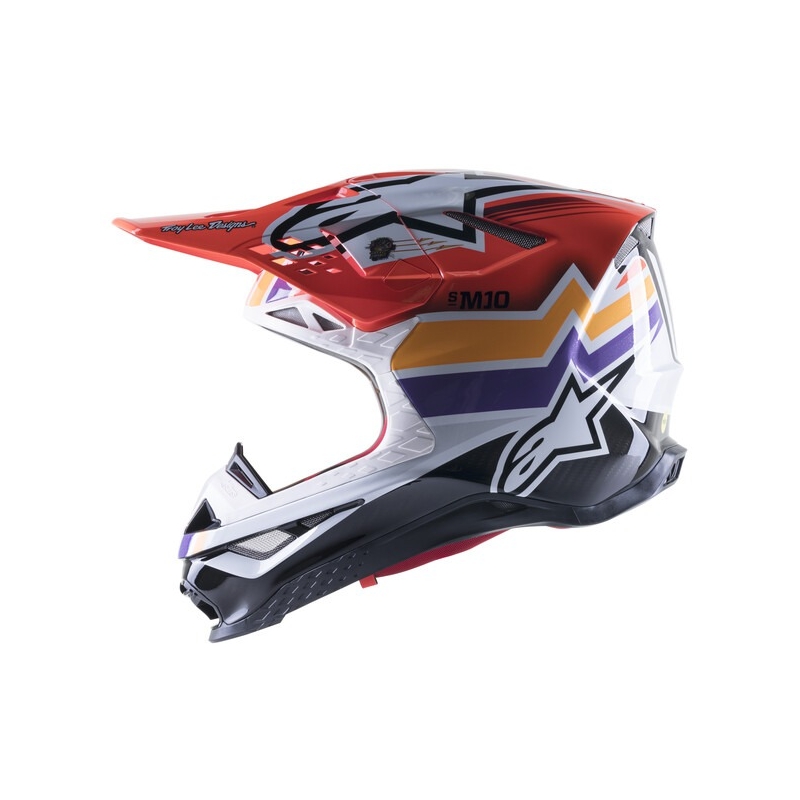 Casca Motocross Alpinestars Supertech S-M10 Troy Lee Designs Edition Portocaliu-Galben-Mov-Alb Negru