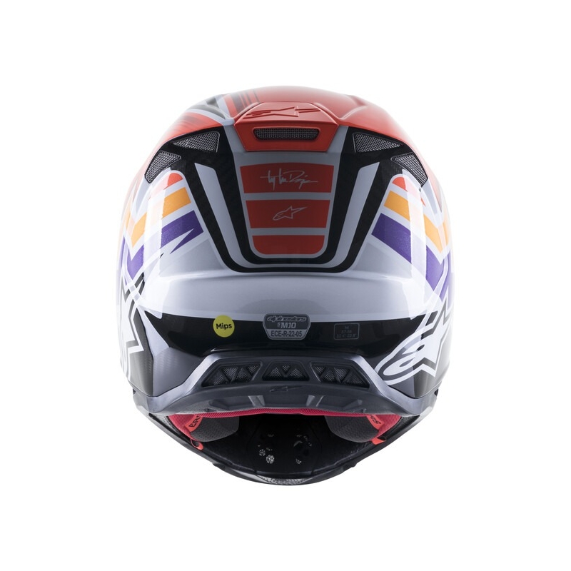 Casca Motocross Alpinestars Supertech S-M10 Troy Lee Designs Edition Portocaliu-Galben-Mov-Alb Negru