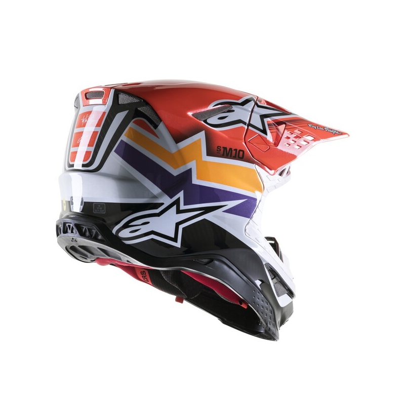 Casca Motocross Alpinestars Supertech S-M10 Troy Lee Designs Edition Portocaliu-Galben-Mov-Alb Negru