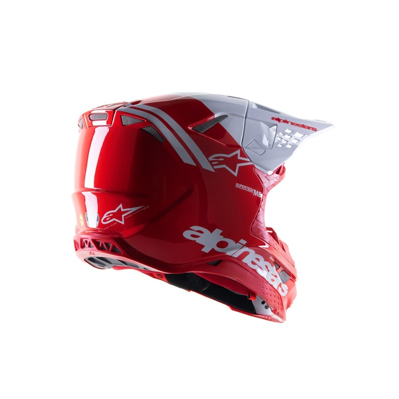 Casca motocross Alpinestars Supertech S-M8 Radium 2 rosu-alb