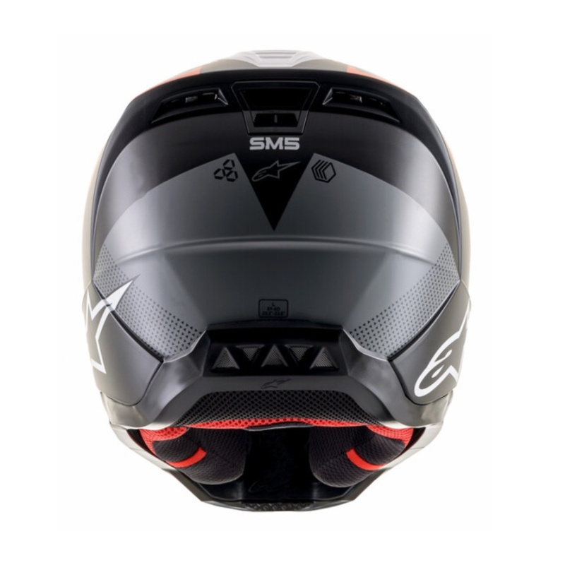 Casca motocross Alpinestars S-M5 Rayon negru-alb-portocaliu fluo mat