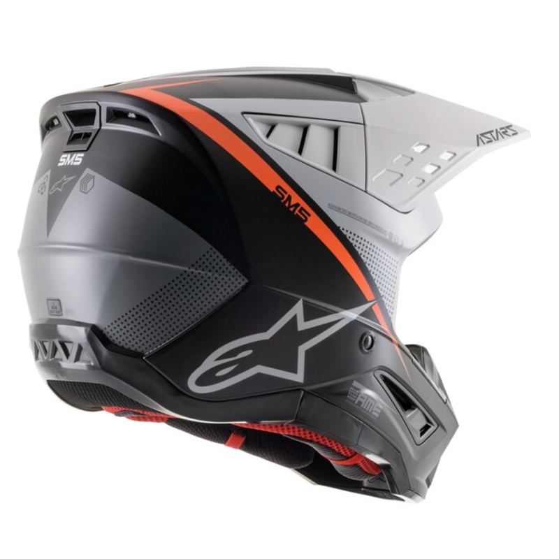 Casca motocross Alpinestars S-M5 Rayon negru-alb-portocaliu fluo mat