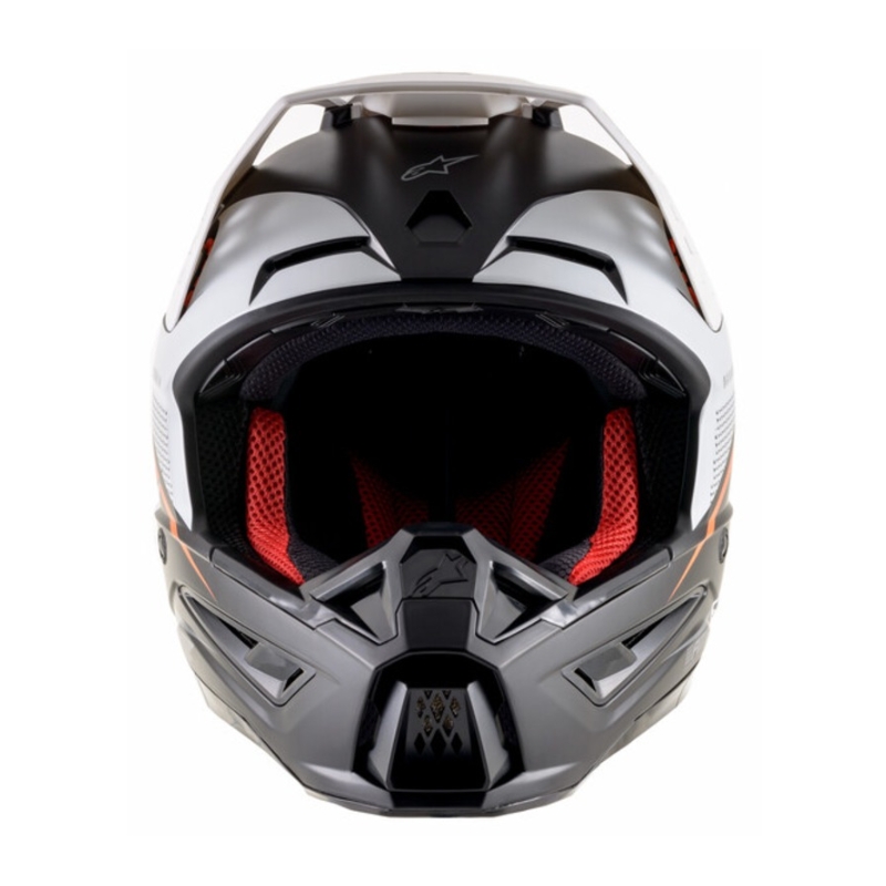 Casca motocross Alpinestars S-M5 Rayon negru-alb-portocaliu fluo mat