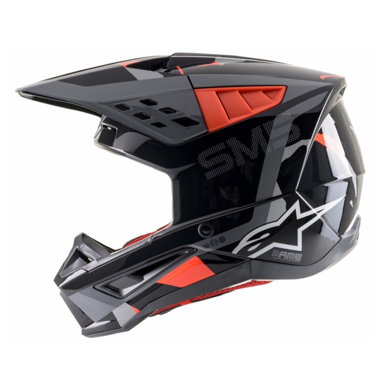 Casca motocross Alpinestars S-M5 Rover antracit-rosu fluo-gri camuflaj