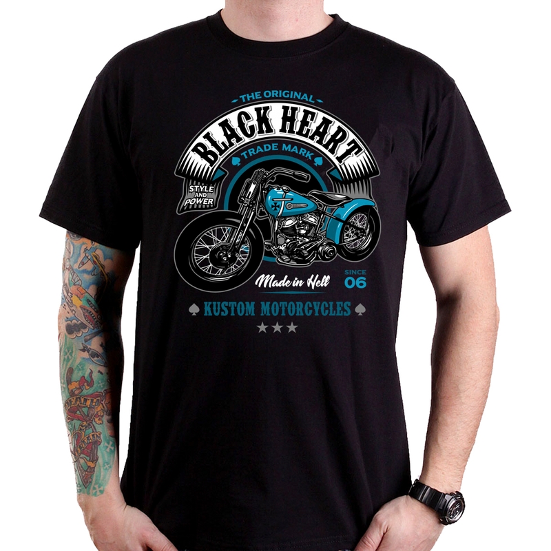Bărbați T-shirt Black Heart Stil și putere