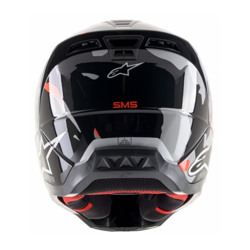 Casca motocross Alpinestars S-M5 Rover antracit-rosu fluo-gri camuflaj