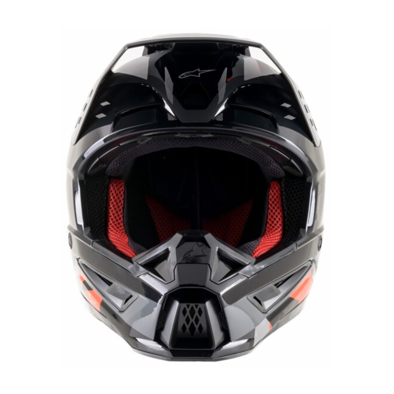 Casca motocross Alpinestars S-M5 Rover antracit-rosu fluo-gri camuflaj