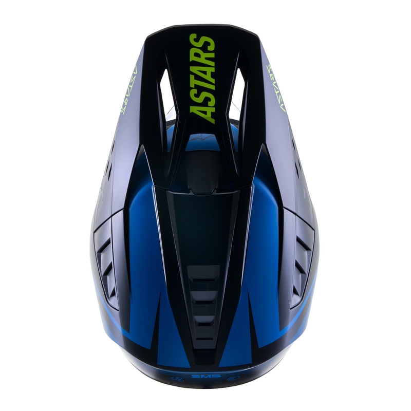 Casca motocross Alpinestars S-M5 Rayon albastru-galben fluo-alb-negru mat