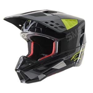 Casca motocross Alpinestars S-M5 Rover antracit-galben fluo-gri camuflaj