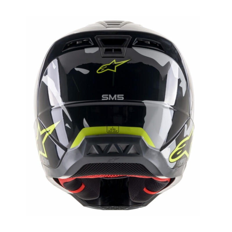 Casca motocross Alpinestars S-M5 Rover antracit-galben fluo-gri camuflaj