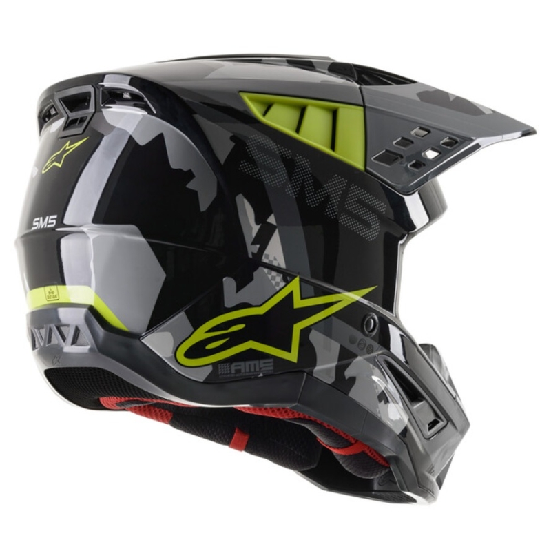 Casca motocross Alpinestars S-M5 Rover antracit-galben fluo-gri camuflaj