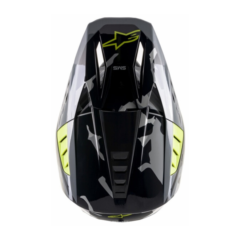 Casca motocross Alpinestars S-M5 Rover antracit-galben fluo-gri camuflaj