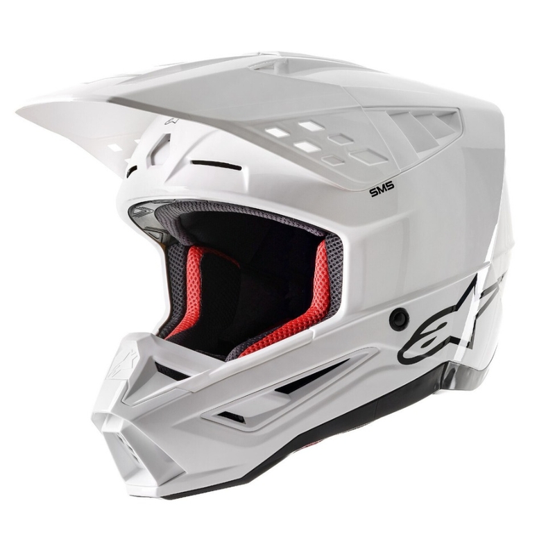Casca de motocross Alpinestars S-M5 Solid alb lucios