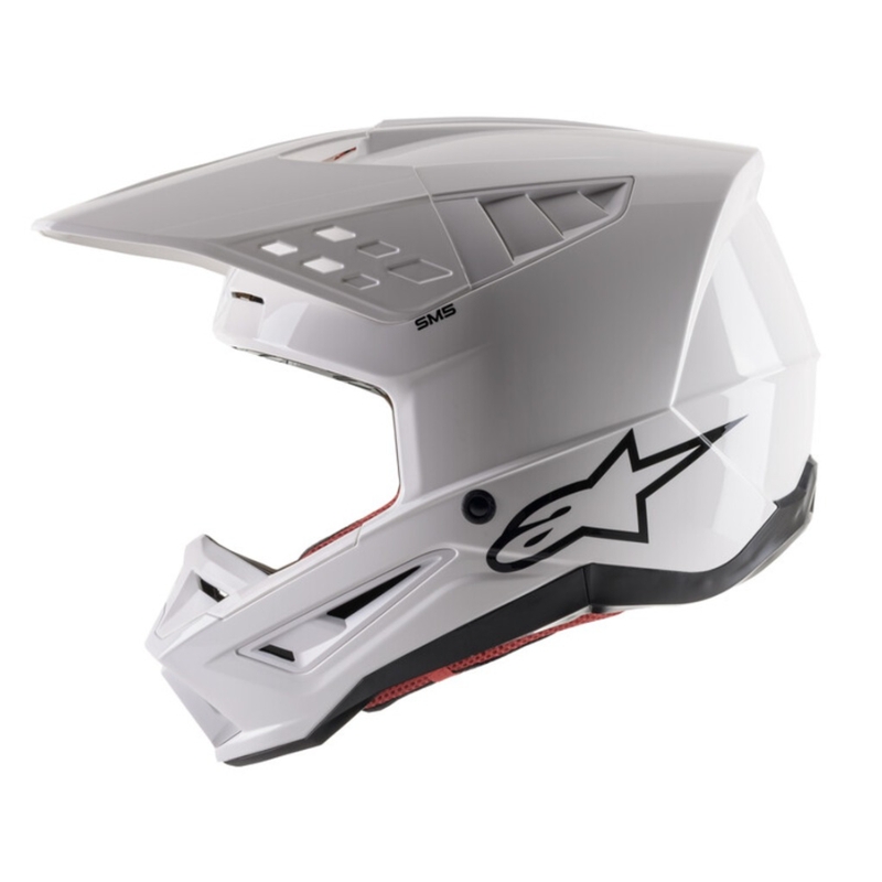 Casca de motocross Alpinestars S-M5 Solid alb lucios