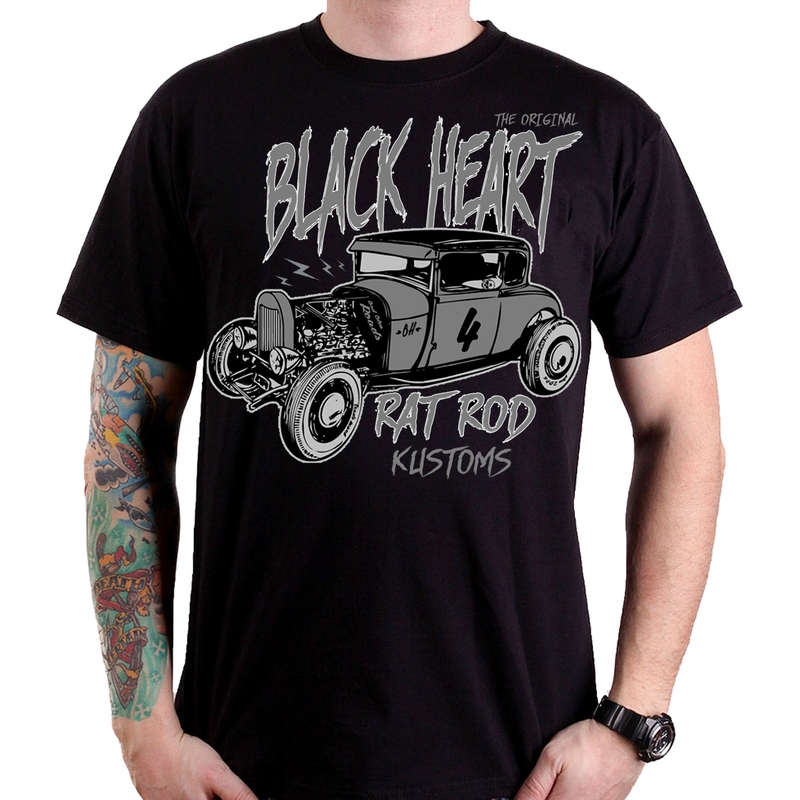 Tricou pentru bărbați Black Heart Rat Rod Kustom lichidare