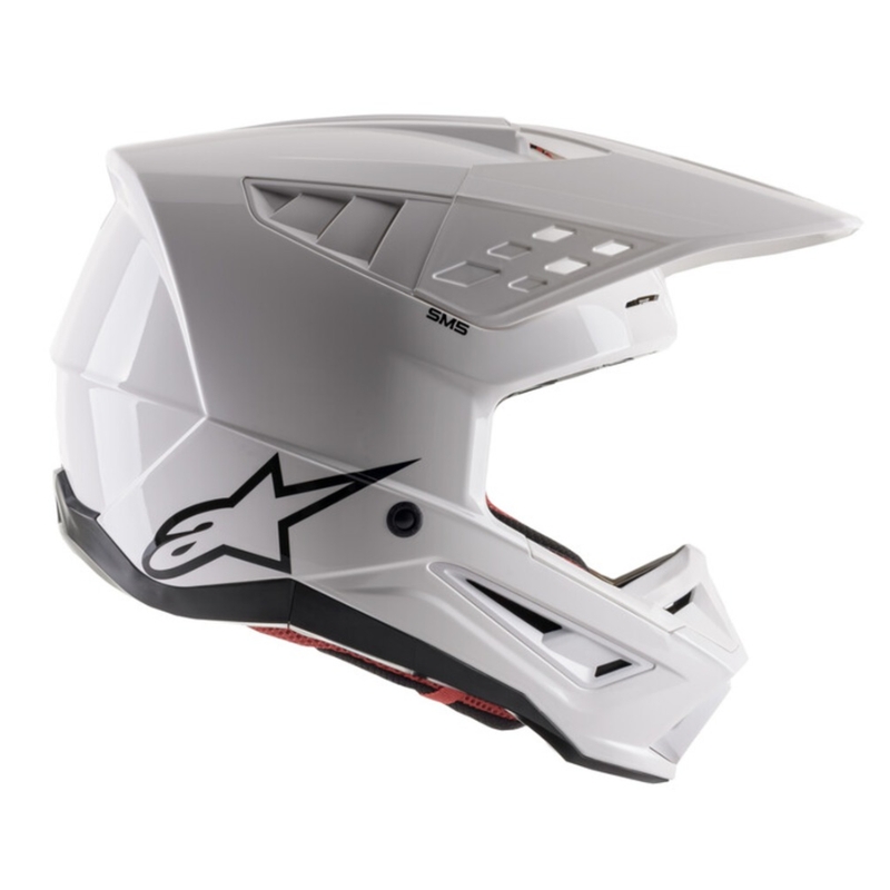 Casca de motocross Alpinestars S-M5 Solid alb lucios