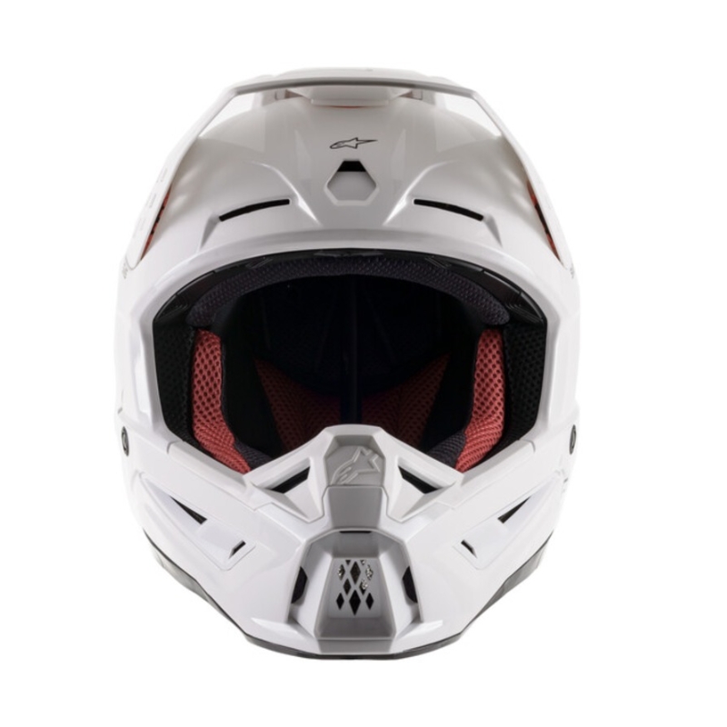 Casca de motocross Alpinestars S-M5 Solid alb lucios