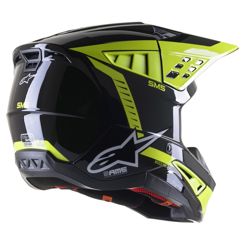 Casca Motocross Alpinestars S-M5 Beam Negru-Antracit-Galben Fluo Lucios