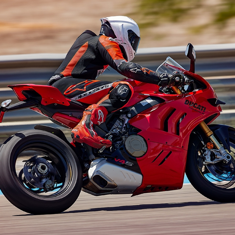 Costum moto Alpinestars Missile 2 Ward din piele negru-rosu fluo-alb