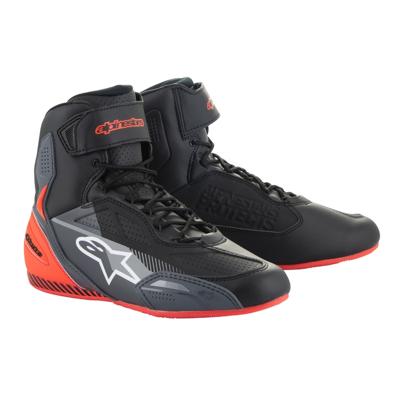 Ghete moto Alpinestars Faster-3 negru-gri-rosu fluo