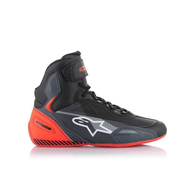Ghete moto Alpinestars Faster-3 negru-gri-rosu fluo