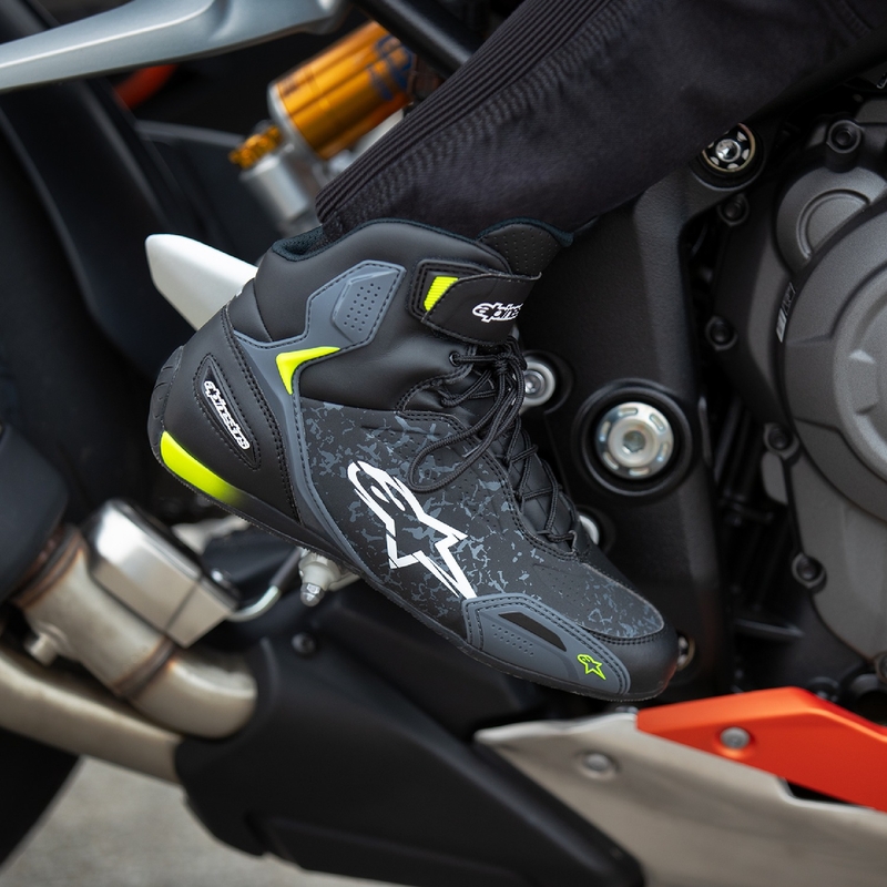 Cizme moto Alpinestars Faster-3 negru-galben fluo
