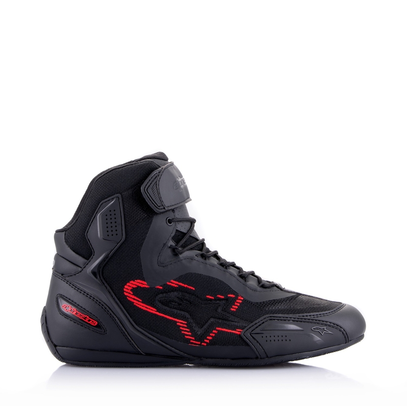 Cizme moto Alpinestars Faster-3 Rideknit negru-gri inchis-rosu