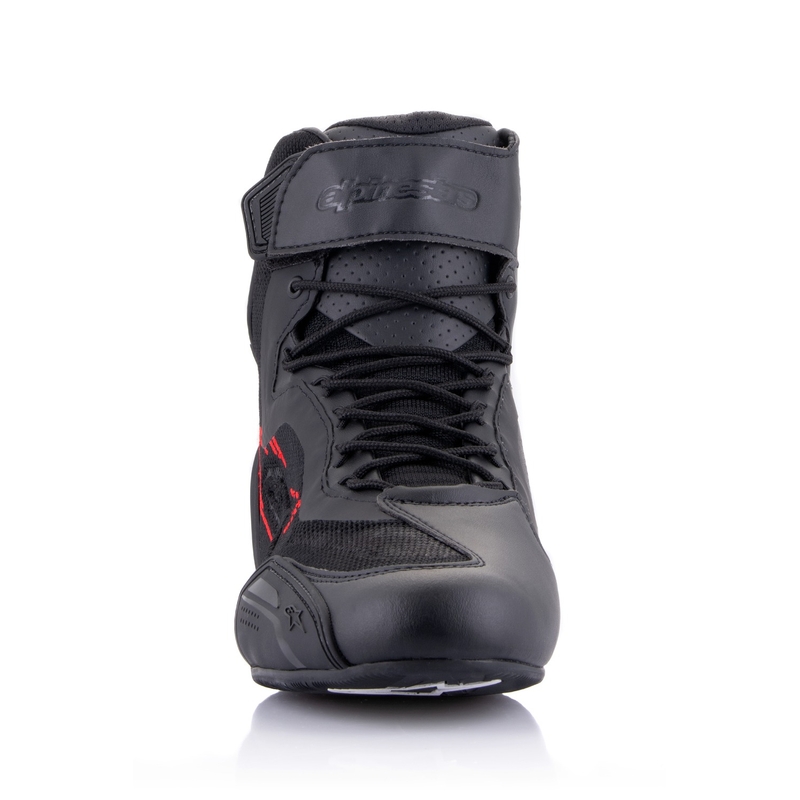 Cizme moto Alpinestars Faster-3 Rideknit negru-gri inchis-rosu