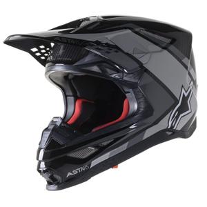 Casca de motocross Alpinestars S-M10 Carbon Meta2 negru-gri lucios