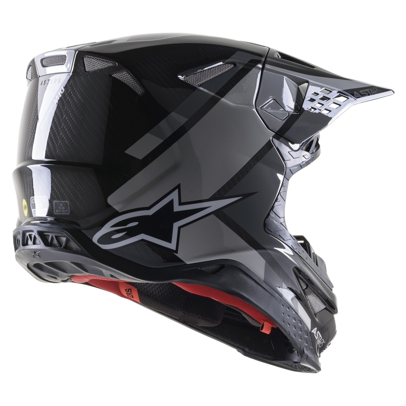 Casca de motocross Alpinestars S-M10 Carbon Meta2 negru-gri lucios