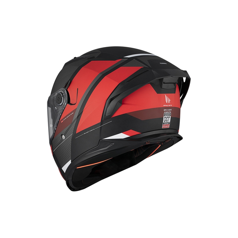 Casca moto integrala MT BRAKER SV Chento B5 negru-gri-rosu mat
