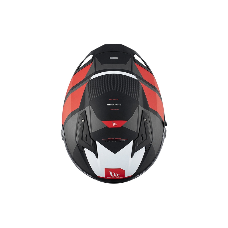 Casca moto integrala MT BRAKER SV Chento B5 negru-gri-rosu mat