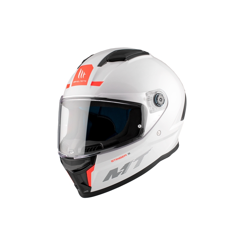 Casca moto integrala MT Stinger 2 Solid alb lucios