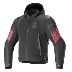 Jachetă Moto Impermeabilă Alpinestars Zaca Air Venom Negru/Roșu Fluo