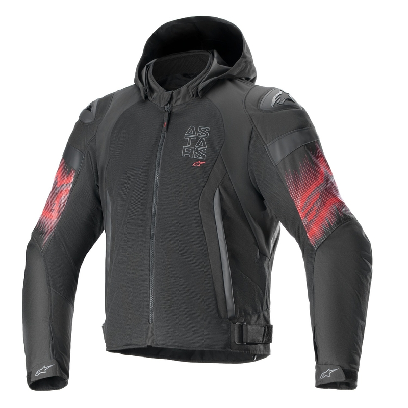 Jachetă Moto Impermeabilă Alpinestars Zaca Air Venom Negru/Roșu Fluo