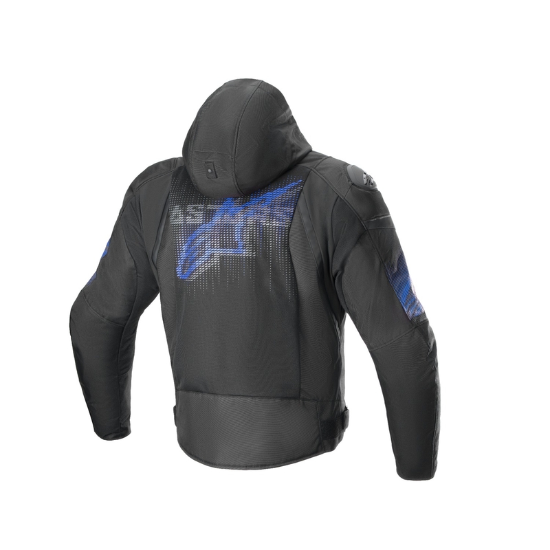 Jachetă Moto Impermeabilă Alpinestars Zaca Air Venom Negru/Albastru Fluo