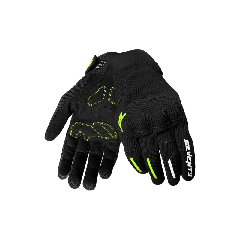 Mănuși moto damă Seventy Degrees SD-C42 Asphalt negru-galben fluo