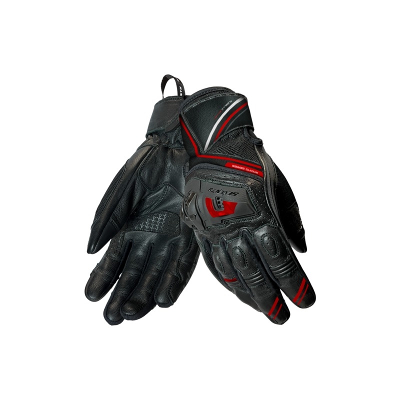 Mănuși de motocicletă Seventy Degrees SD-N30 Mugello negru-roșu