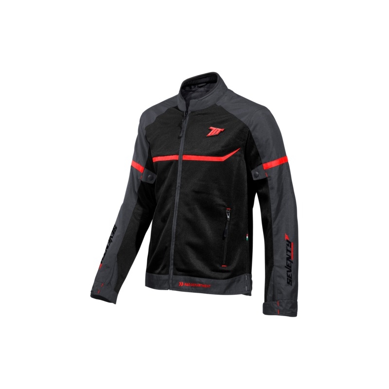 Geaca moto SEVENTY DEGREES SD-JR30.1 Mojave negru-rosu