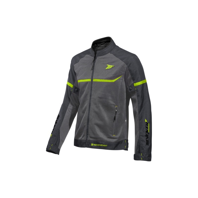 Geacă moto SEVENTY DEGREES SD-JR30.1 Mojave gri-galben fluo