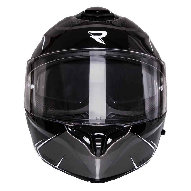 Cască de motocicletă flip-up Street Racer Ranger negru-alb - II. calitate