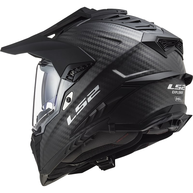 Casca Enduro LS2 MX701 Explorer C Solid Carbon negru mat - II. calitate