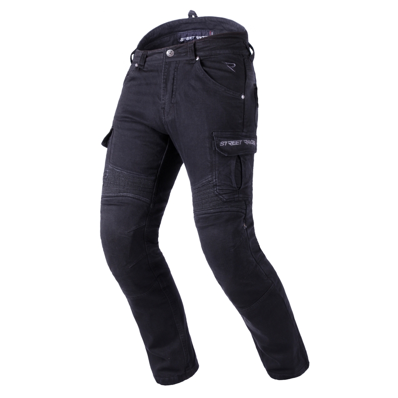 Blugi moto Street Racer Cargo CE negri - II. calitate