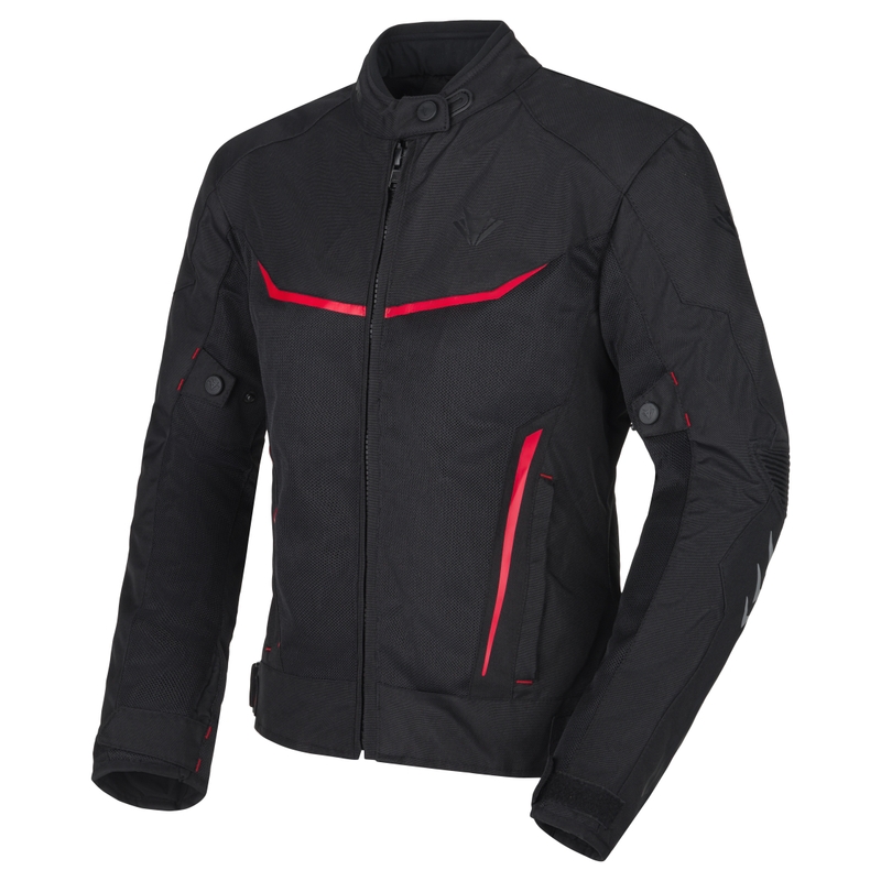 Geaca moto dama RSA Runway negru-rosu - II. calitate