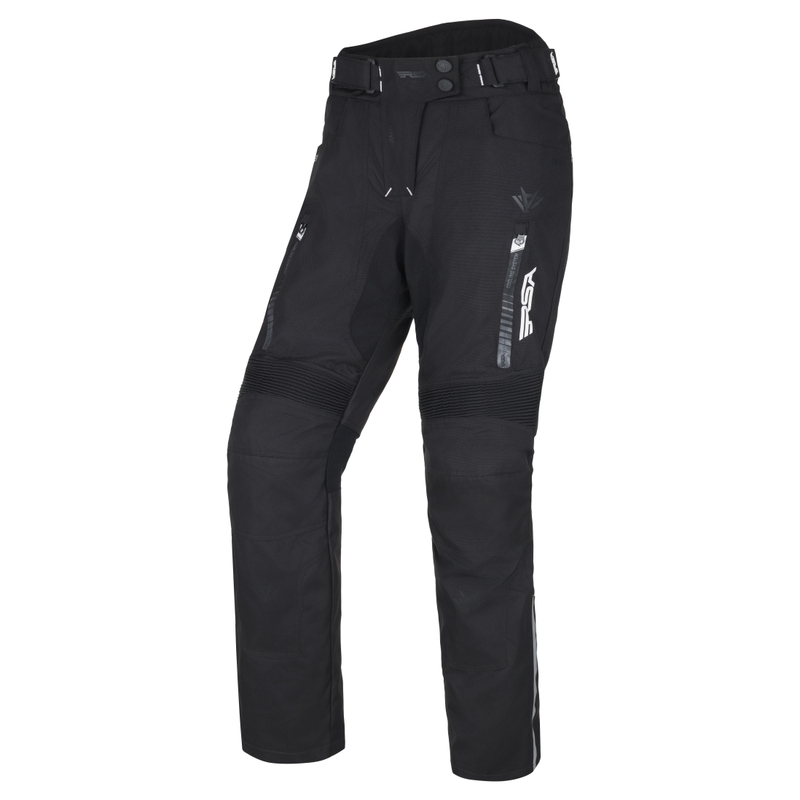 Pantaloni moto dama RSA Greby 2 negru-alb - II. calitate