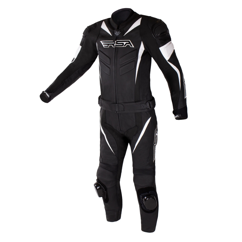 Costum moto RSA GPX 2 negru-alb - II. calitate