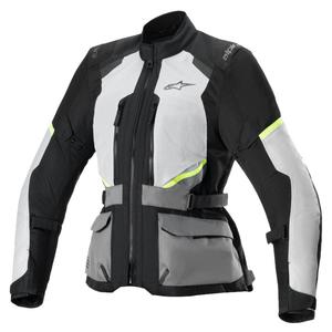 Jachetă moto Alpinestars Stella Andes Air Drystar pentru femei gri deschis-gri închis-negru-galben fluo