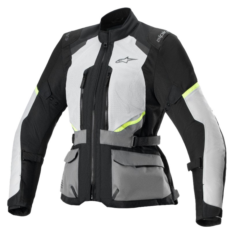 Jachetă moto Alpinestars Stella Andes Air Drystar pentru femei gri deschis-gri închis-negru-galben fluo